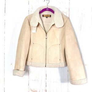 Bebe Sherpa Lined Aviator Style Coat